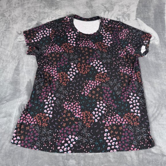 Women's Sz 3x Plus Torrid Super Soft Jersey Pullover Top Dark Floral Print - Picture 1 of 7